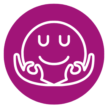 smiley souriant en posture zen illustrant une organisation de voyage fluide et sans stress