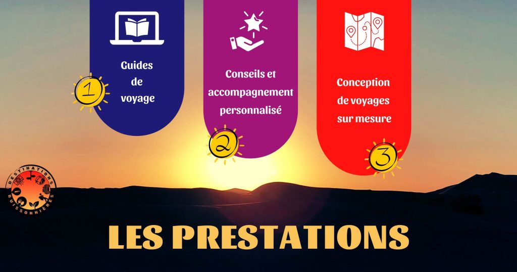 illustration des trois types de prestations proposées par le travel planner