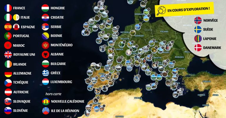 Carte des pays explorés par Elisa, travel planner et fondatrice de Destinations Buissonnières
